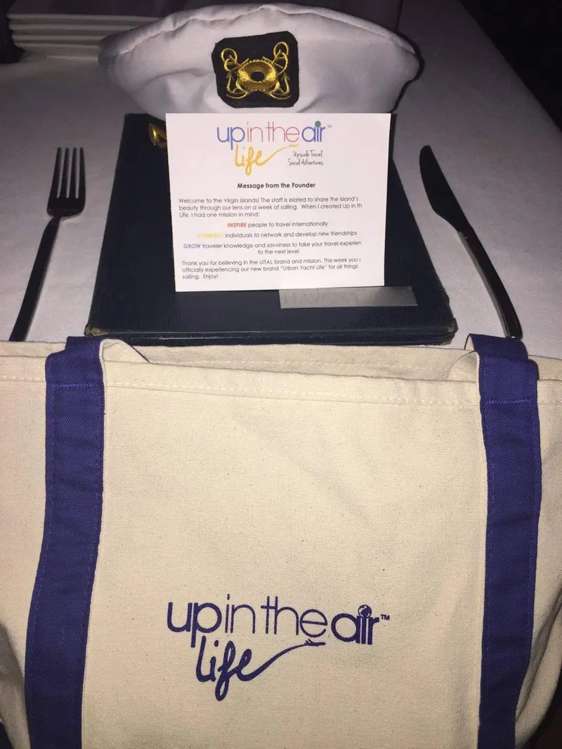 An Up in the Air Life welcome note and tote waiting for a guest